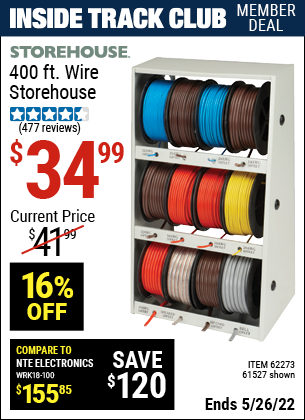 Harbor Freight Tools Coupons, Harbor Freight Coupon, HF Coupons-400 Ft. Wire And Wire Storage