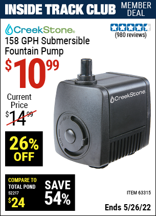Harbor Freight Tools Coupons, Harbor Freight Coupon, HF Coupons-158 Gph Submersible Fountain Pump