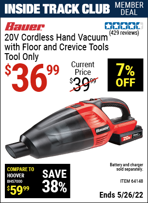 Harbor Freight Tools Coupons, Harbor Freight Coupon, HF Coupons-Bauer Cordless Vacuum