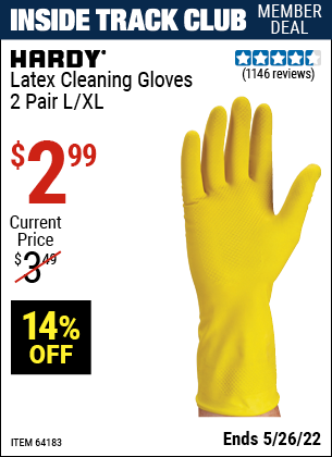 Harbor Freight Tools Coupons, Harbor Freight Coupon, HF Coupons-Latex Cleaning Gloves 2 Pair
