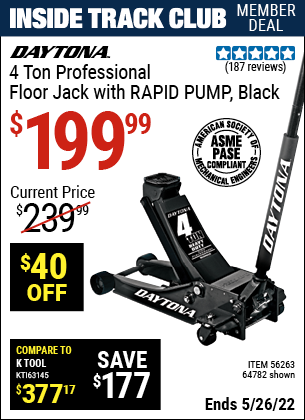 Harbor Freight Tools Coupons, Harbor Freight Coupon, HF Coupons-Rapid Pump 4 Ton Steel Professional Duty Floor Jacks