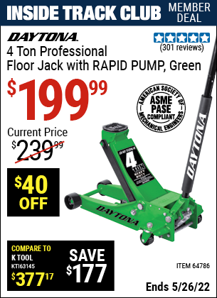 Harbor Freight Tools Coupons, Harbor Freight Coupon, HF Coupons-Rapid Pump 4 Ton Steel Professional Duty Floor Jacks