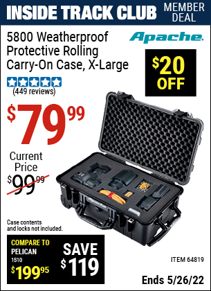 Harbor Freight Tools Coupons, Harbor Freight Coupon, HF Coupons-Apache 5800 Roller Carry On Case