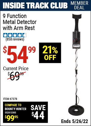 Harbor Freight Tools Coupons, Harbor Freight Coupon, HF Coupons-9 Function Metal Detector With Arm Rest