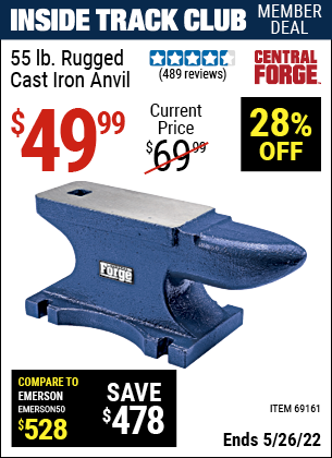 Harbor Freight Tools Coupons, Harbor Freight Coupon, HF Coupons-55 Lb. Rugged Cast Iron Anvil