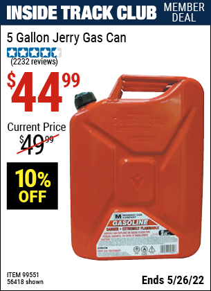 Harbor Freight Tools Coupons, Harbor Freight Coupon, HF Coupons-5 Gallon Jerry Can