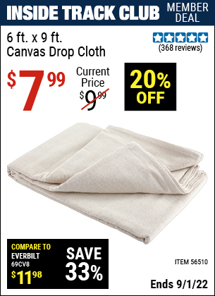 Harbor Freight Tools Coupons, Harbor Freight Coupon, HF Coupons-6 x 9  Canvas Drop Cloth