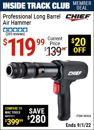 Harbor Freight Tools Coupons, Harbor Freight Coupon, HF Coupons-Professional Long Barrel Air Hammer