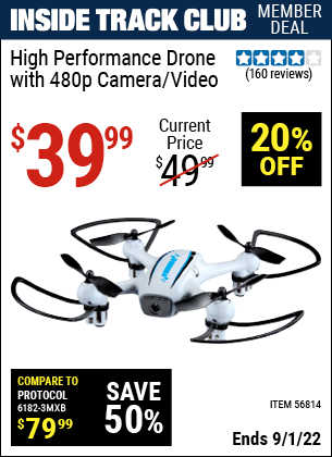Harbor Freight Tools Coupons, Harbor Freight Coupon, HF Coupons-High Performance Drone with 480p Camera/Video