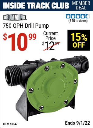 Harbor Freight Tools Coupons, Harbor Freight Coupon, HF Coupons-750 GPH Drill Pump