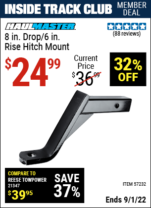 Harbor Freight Tools Coupons, Harbor Freight Coupon, HF Coupons-8 in. Drop / 6 in. Rise Hitch Mount