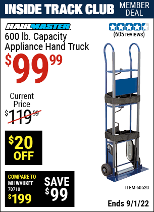 Harbor Freight Tools Coupons, Harbor Freight Coupon, HF Coupons-600 Lb. Capacity Appliance Hand Truck
