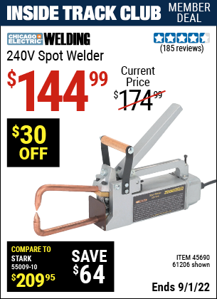 Harbor Freight Tools Coupons, Harbor Freight Coupon, HF Coupons-240 Volt Spot Welder