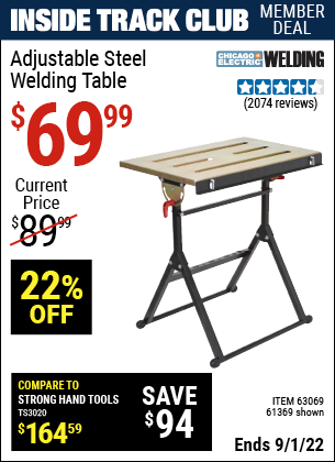 Harbor Freight Tools Coupons, Harbor Freight Coupon, HF Coupons-Adjustable Steel Welding Table