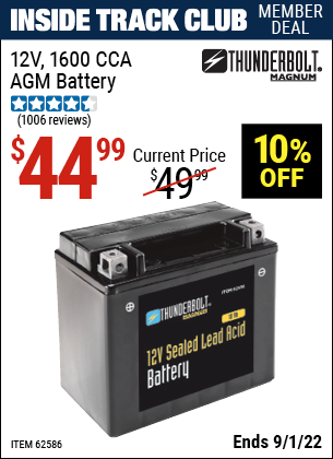 Harbor Freight Tools Coupons, Harbor Freight Coupon, HF Coupons-12v 10 Ah Sealed Lead Acid Battery
