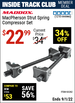 Harbor Freight Tools Coupons, Harbor Freight Coupon, HF Coupons-Macpherson Strut Spring Compressor Set