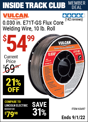 Harbor Freight Tools Coupons, Harbor Freight Coupon, HF Coupons-0.030 in. E71T-GS Flux Core Welding Wire, 10.00 lb. Roll