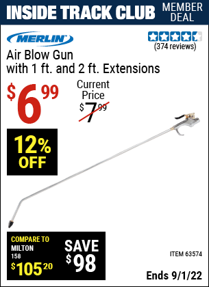 Harbor Freight Tools Coupons, Harbor Freight Coupon, HF Coupons-Merlin Air Blow Gun With 2 Ft. Extension