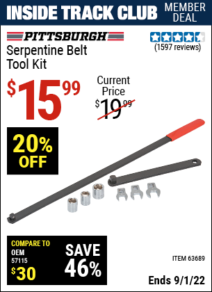 Harbor Freight Tools Coupons, Harbor Freight Coupon, HF Coupons-Serpentine Belt Tool Kit