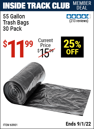 Harbor Freight Tools Coupons, Harbor Freight Coupon, HF Coupons-55 Gallon Trash Bags