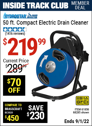 Harbor Freight Tools Coupons, Harbor Freight Coupon, HF Coupons-50 Ft. Electric Drain Cleaner