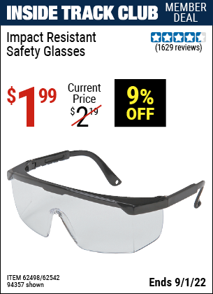 Harbor Freight Tools Coupons, Harbor Freight Coupon, HF Coupons-Impact Resistant Safety Glasses