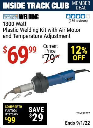 Harbor Freight Tools Coupons, Harbor Freight Coupon, HF Coupons-1300 Watt Plastic Welding Kit