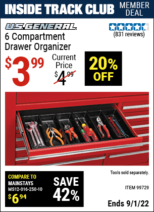 Harbor Freight Tools Coupons, Harbor Freight Coupon, HF Coupons-6 Compartment Drawer Organizer