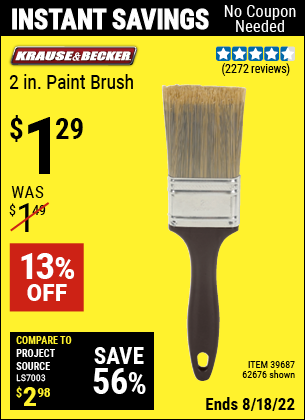 Harbor Freight Tools Coupons, Harbor Freight Coupon, HF Coupons-2 In. Professional Paint Brush