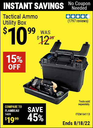 Harbor Freight Tools Coupons, Harbor Freight Coupon, HF Coupons-Tactical Ammo Box W/tray