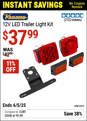 Harbor Freight Coupons, HF Coupons, 20% off - 12 Volt Led Trailer Light Kit