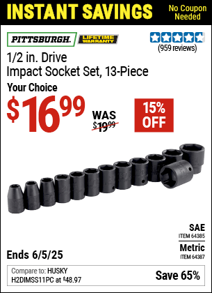 Harbor Freight Coupons, HF Coupons, 20% off - 13 Piece, 1/2