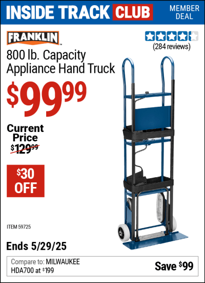 Harbor Freight Coupons, HF Coupons, 20% off - FRANKLIN 800 lb. Capacity Appliance Hand Truck for $99.99