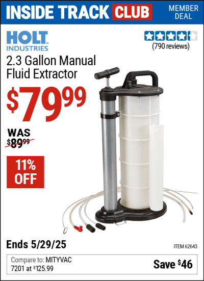 Harbor Freight Coupons, HF Coupons, 20% off - 2.3 Gal. Manual Fluid Extractor