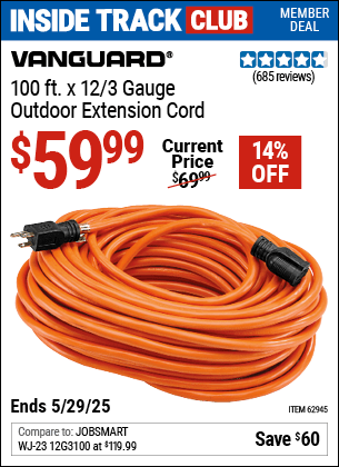 Harbor Freight Coupons, HF Coupons, 20% off - Vanguard 100 Ft. X 12 Gauge Indoor/outdoor Extension Cord