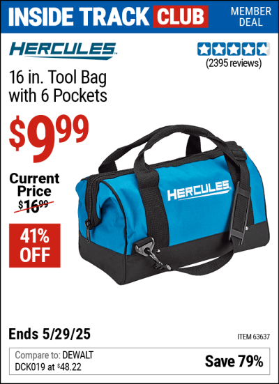 Harbor Freight Coupons, HF Coupons, 20% off - Hercules 16 In. Tool Bag