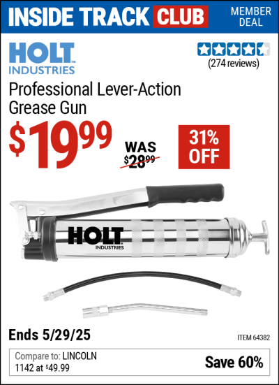 Harbor Freight Coupons, HF Coupons, 20% off - Professional Lever Action Grease Gun