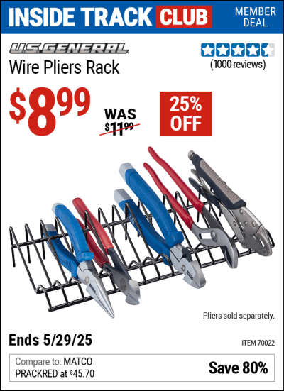 Harbor Freight Coupons, HF Coupons, 20% off - Wire Pliers Rack