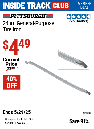 Harbor Freight Coupons, HF Coupons, 20% off - 24 In. General Purpose Tire Iron