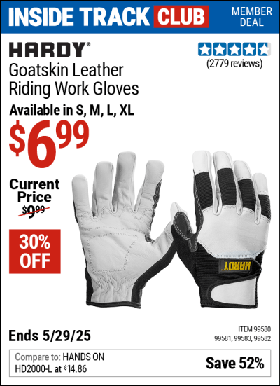 Harbor Freight Coupons, HF Coupons, 20% off - Goatskin Riding Work Gloves