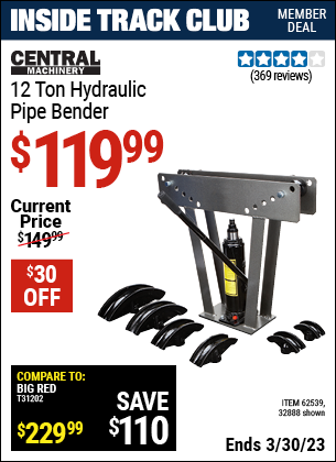 Harbor Freight Tools Coupons, Harbor Freight Coupon, HF Coupons-12 Ton Hydraulic Pipe Bender