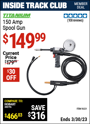 Harbor Freight Tools Coupons, Harbor Freight Coupon, HF Coupons-TITANIUM 150A Spool Gun for $139.99