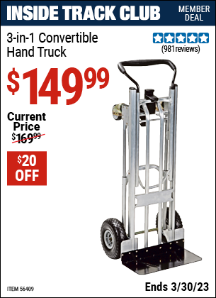 Harbor Freight Tools Coupons, Harbor Freight Coupon, HF Coupons-Franklin 3-in-1 Convertible Hand Truck