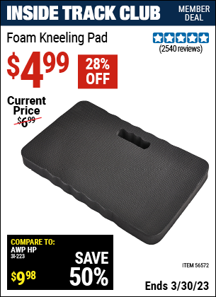 Harbor Freight Tools Coupons, Harbor Freight Coupon, HF Coupons-Heavy Duty Foam Kneeling Pad for $3.99