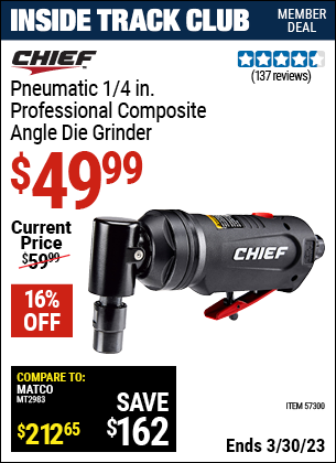 Harbor Freight Tools Coupons, Harbor Freight Coupon, HF Coupons-1/4 in. Professional Composite Air Angle Die Grinder