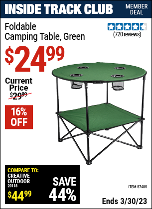 Harbor Freight Tools Coupons, Harbor Freight Coupon, HF Coupons-Foldable Camping Table