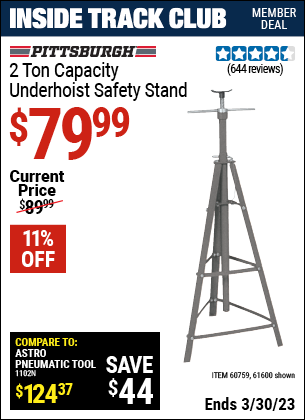 Harbor Freight Tools Coupons, Harbor Freight Coupon, HF Coupons-2 Ton Underhoist Safety Stand