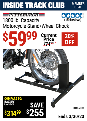 Harbor Freight Tools Coupons, Harbor Freight Coupon, HF Coupons-Motorcycle Stand/wheel Chock