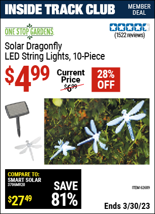 Harbor Freight Tools Coupons, Harbor Freight Coupon, HF Coupons-10 Piece Dragonfly Solar Led String Lights