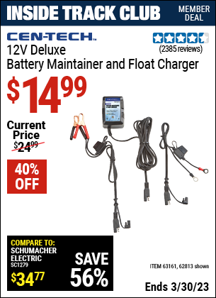 Harbor Freight Tools Coupons, Harbor Freight Coupon, HF Coupons-12v Deluxe Battery Maintainer and Float Charger